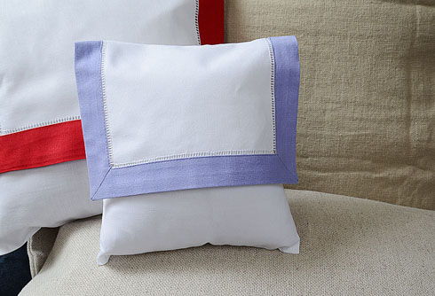 Mini Hemstitch Baby Envelope Pillows. 8x8" Lavender color - Click Image to Close